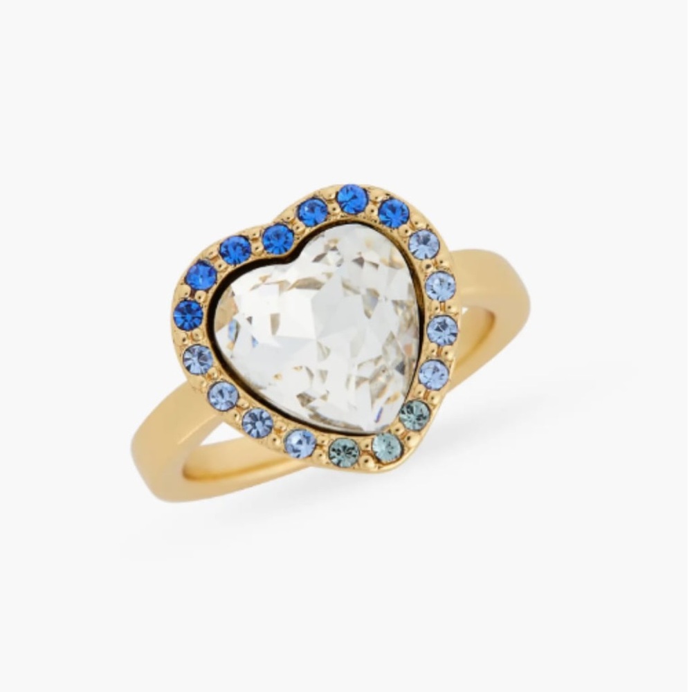 Kurt Geiger Crystal Heart Halo Cocktail Ring